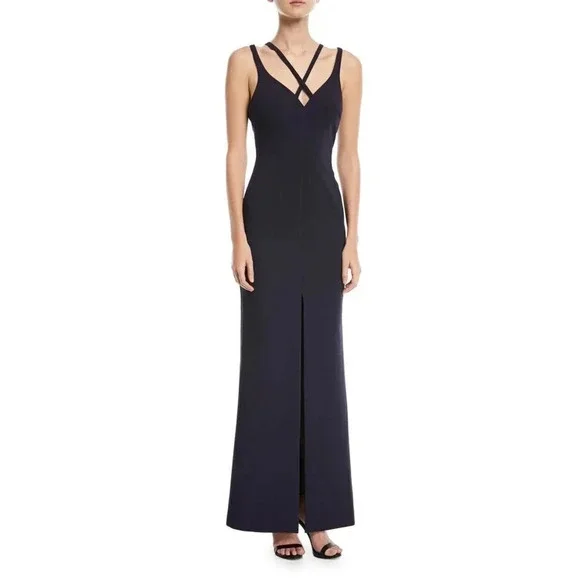 Likely Leslie Strappy V-Neck Front-Slit Gown - Picture 1 of 10